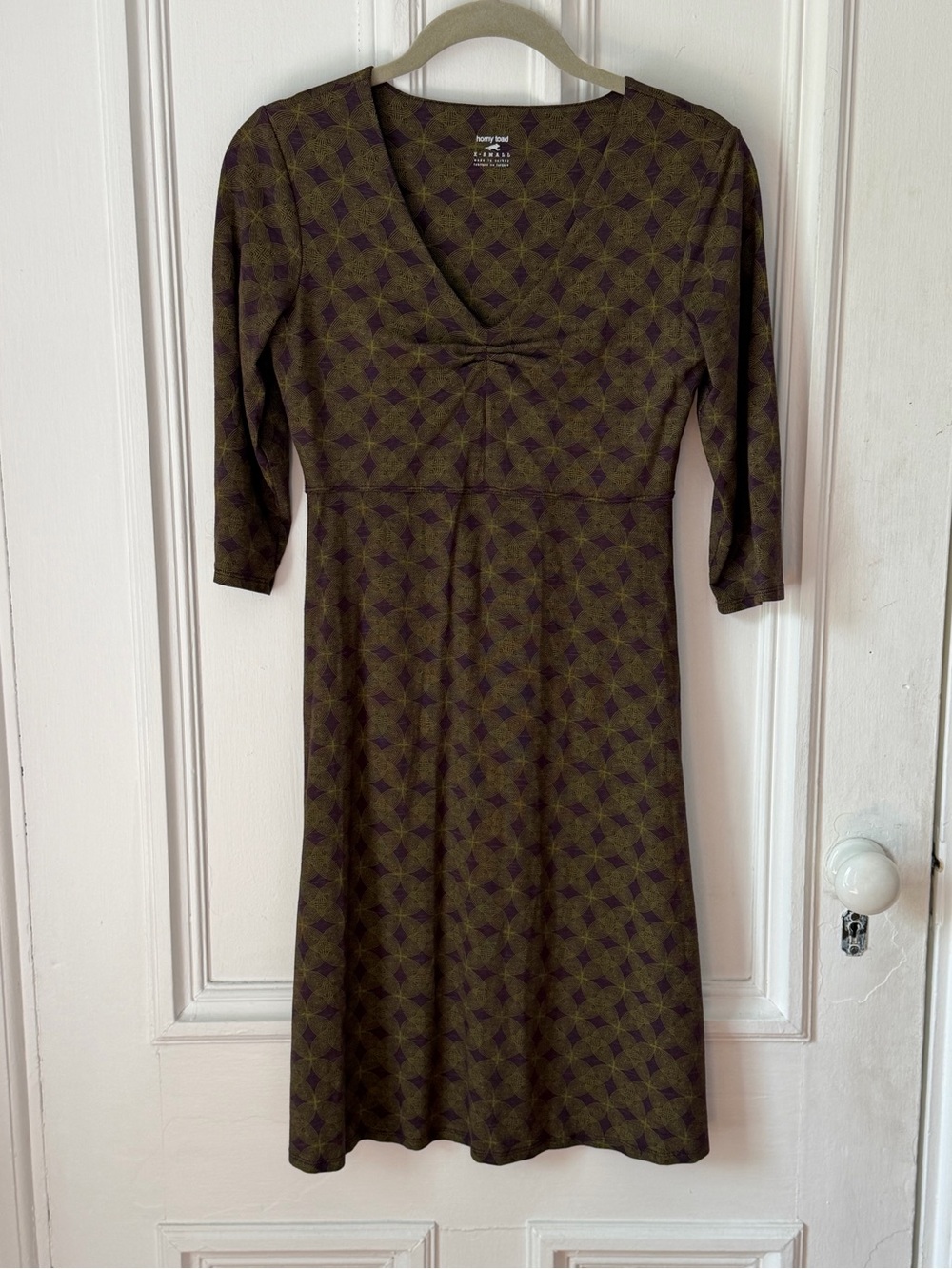 Women’s Toad & Co. Rosalinda Dress 3/4 Sleeves Geometric Print Size XS